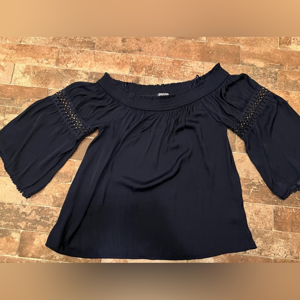 Jennifer Lopez shirt in navy blue in a size Large. Wore one  time.
